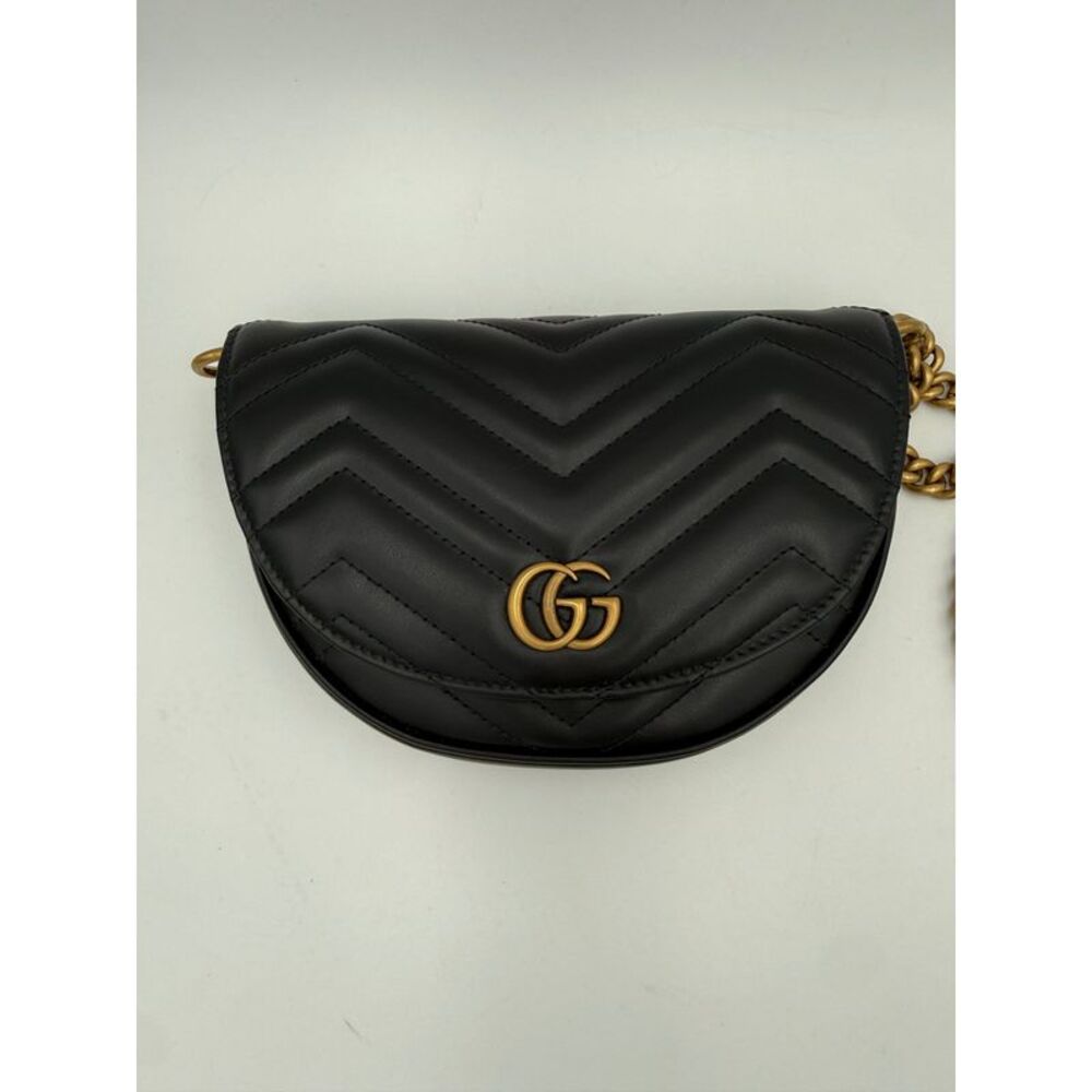 Gucci GUCCI MARMONT Black Shoulder Bag Women's Chain - Picture 2 of 6